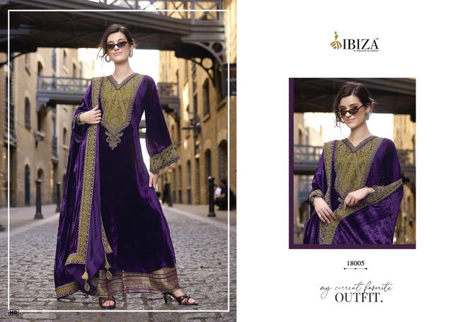 Delhi 6 Dobara By Ibiza Viscose Velvet Embroidery Salwar Kameez Suppliers In India